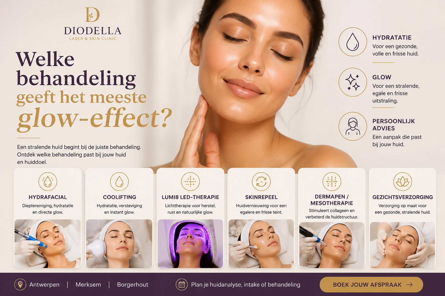 Welke huidbehandeling geeft het meeste glow-effect?