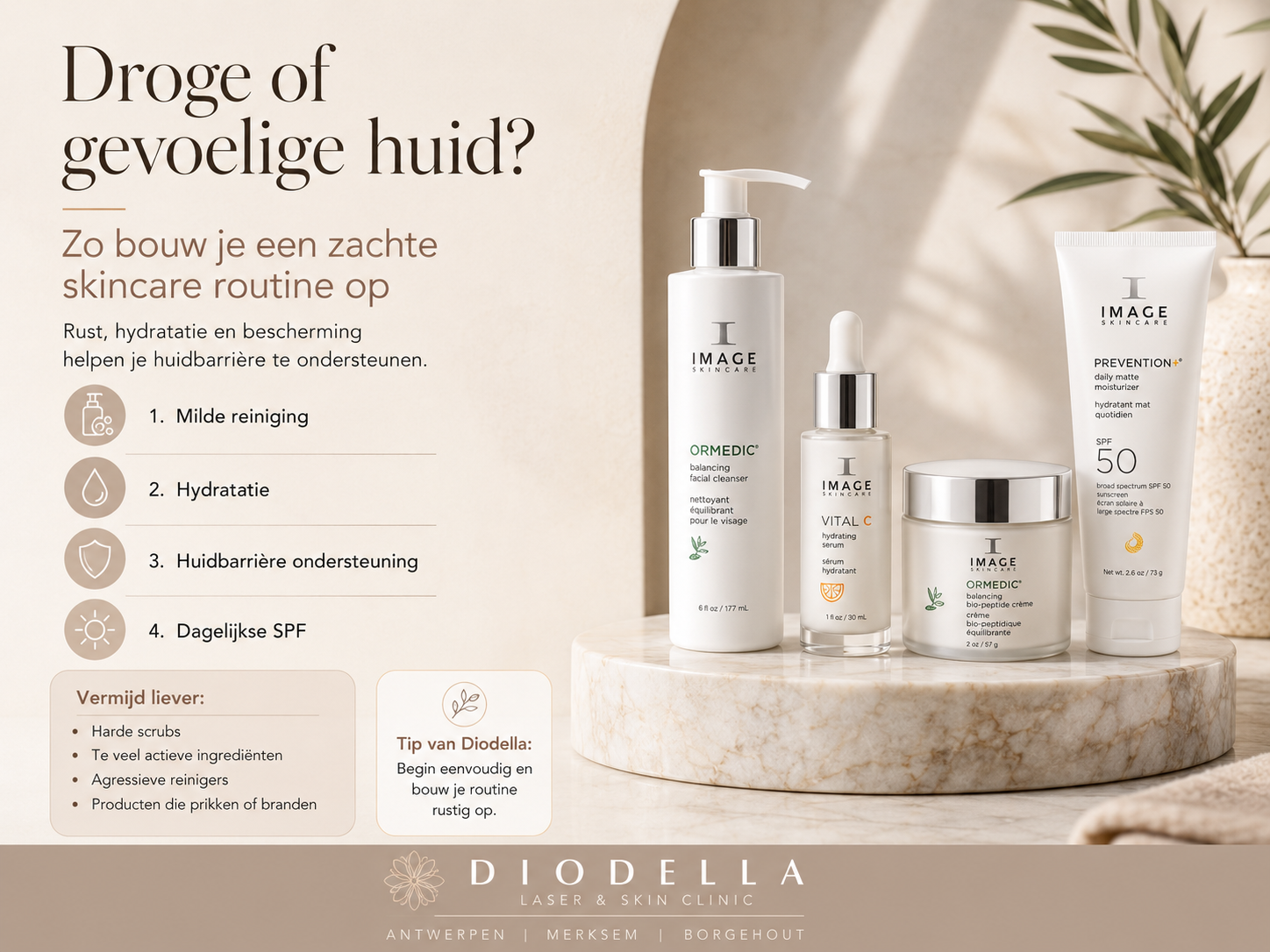 Droge of gevoelige huid? Zo bouw je een zachte skincare routine op
