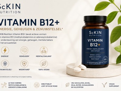 ScKIN Nutrition Vitamin B12+: ondersteuning voor energie, geheugen en zenuwstelsel